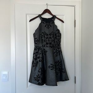 ROW A Scallop Halter Fit & Flare Dress